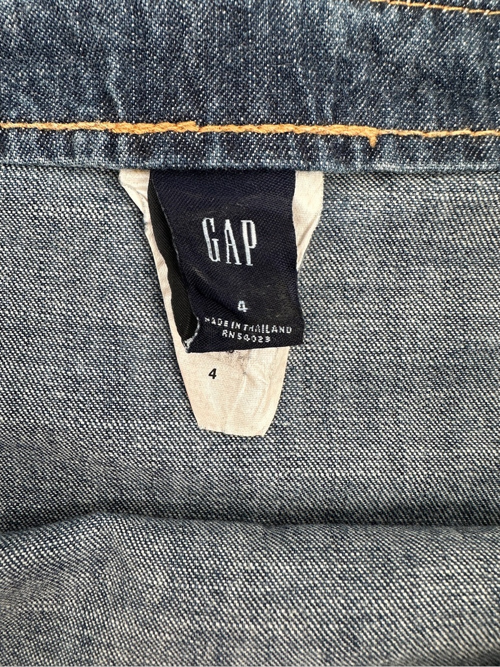Gap Denim A-Line Midi Skirt Paneled Raw Edge Hem 100% Cotton Size 4 Y2K - Picture 7 of 10